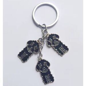 Black Poodle Keychain Bells Keyring‎ Puppy Keychain Doodle NWT Key chain